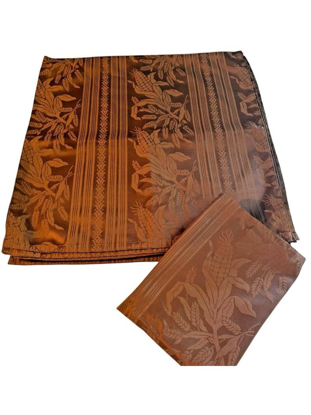 LAUREN RALPH LAUREN Damask Golden Brown Corn cob Napkins (Set of 8) 20" X 20"